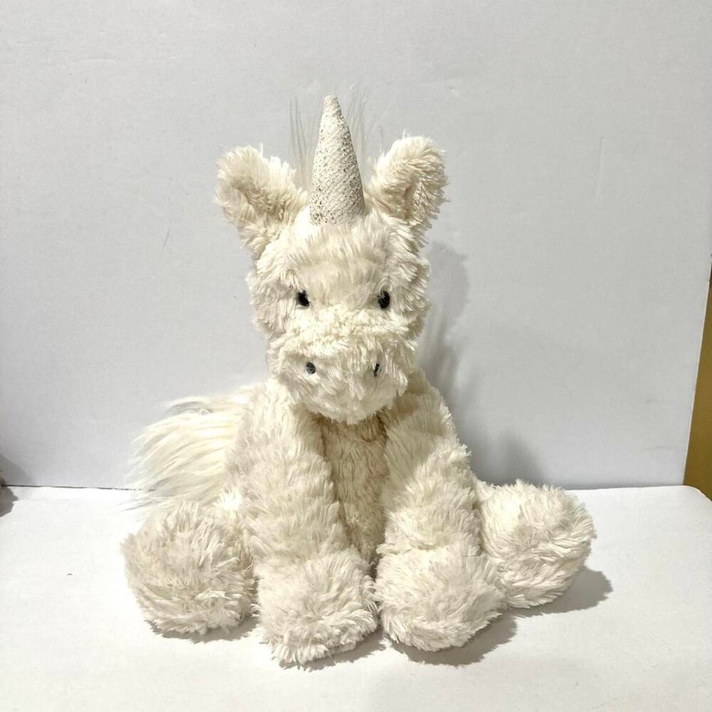 Jellycat Unicorn Fuddlewuddle  Plush Animal Cream White Gold Glitter Horn 10”